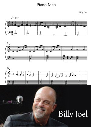 Piano Man By Billy Joel with sheet music in PDF