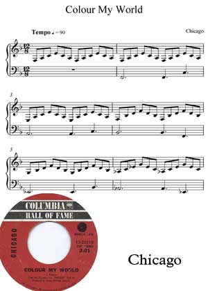Colour My World By Chicago with sheet music in PDF and video tutorial
