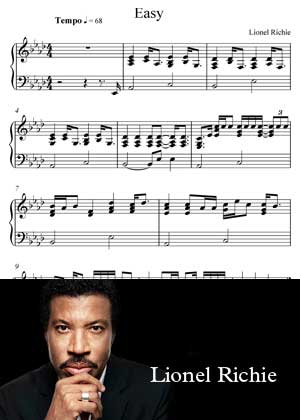 Easy By Lionel Richie with sheet music in PDF and video tutorial