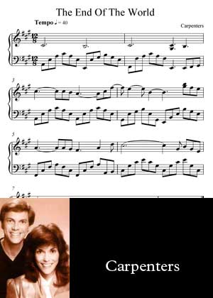The End Of The World By Carpenters with sheet music in PDF and video tutorial