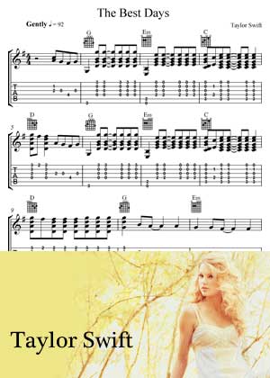 The Best Days By Taylor Swift with Sheet music in PDF