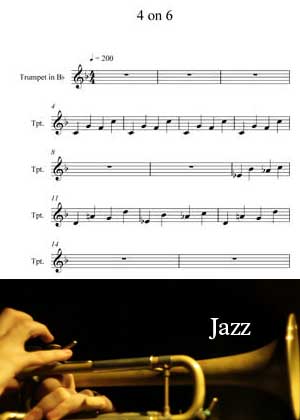 ID18009_4_On_6_Trumpet By The Jazz Series for Trumpet with sheet music in PDF score in songnes.com