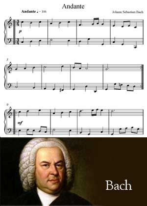 Andante By Johann Sebastian Bach with sheet music in PDF
