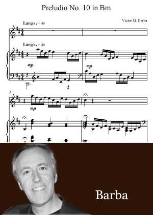 Preludio No 10 in Bm By Victor M Barba with sheet music in PDF