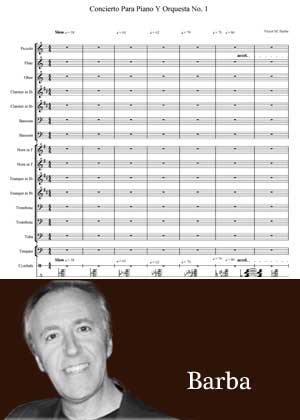 Concierto Para Piano Y Orquesta No. 1 2nd Mov. by Victor M. Barba with sheet music in PDF