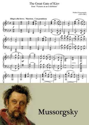The Great Gate Of Kiev By Modest Mussorgsky with sheet music in PDF