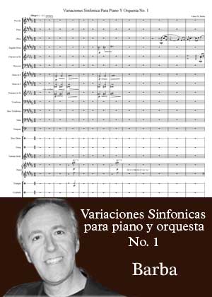 ID48128_Variaciones_Sinfonicas para piano y orquesta No. 1 by Victor M. Barba with full sheet music in PDF score songnes.com