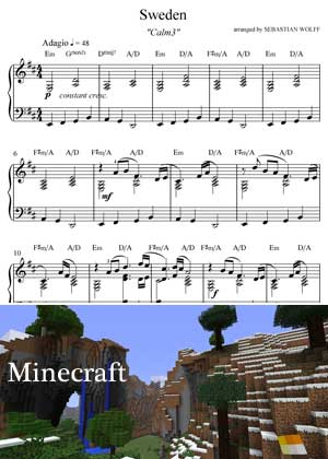 Sweden From Minecraft with sheet music in PDF