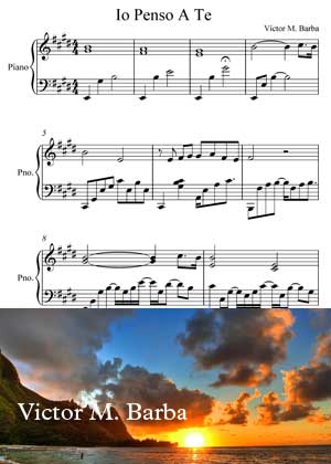 Io Penso A Te With Sheet Music PDF By Victor M. Barba