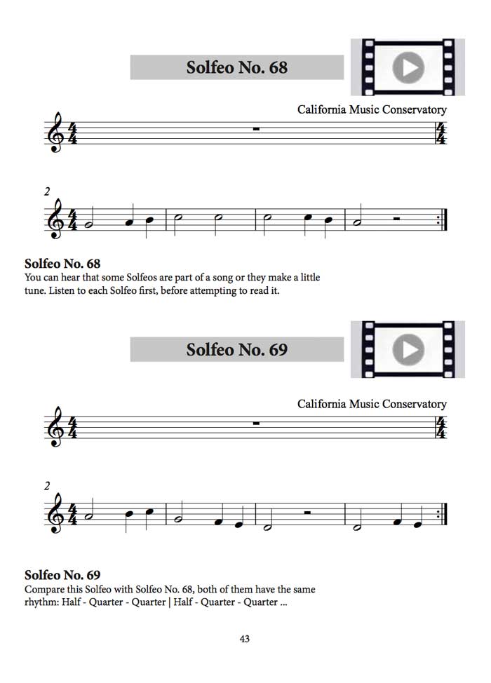 One sample page from the Solfeo Book