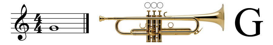 The note G in the Trumpet Bb Main Banner