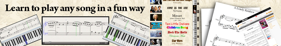 Learn to play any song, any time for free, plus tutorials and sheet music for music lessons