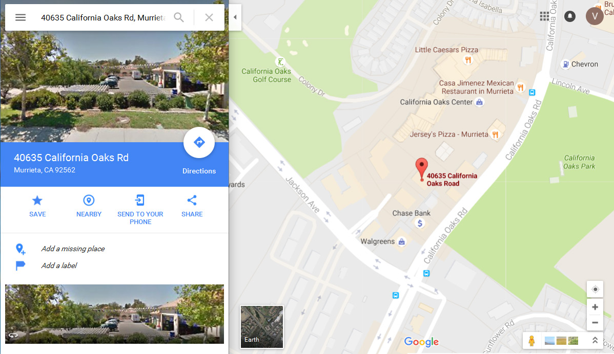 40635 California Oaks Rd Murrieta, Ca. 92562 Google Map